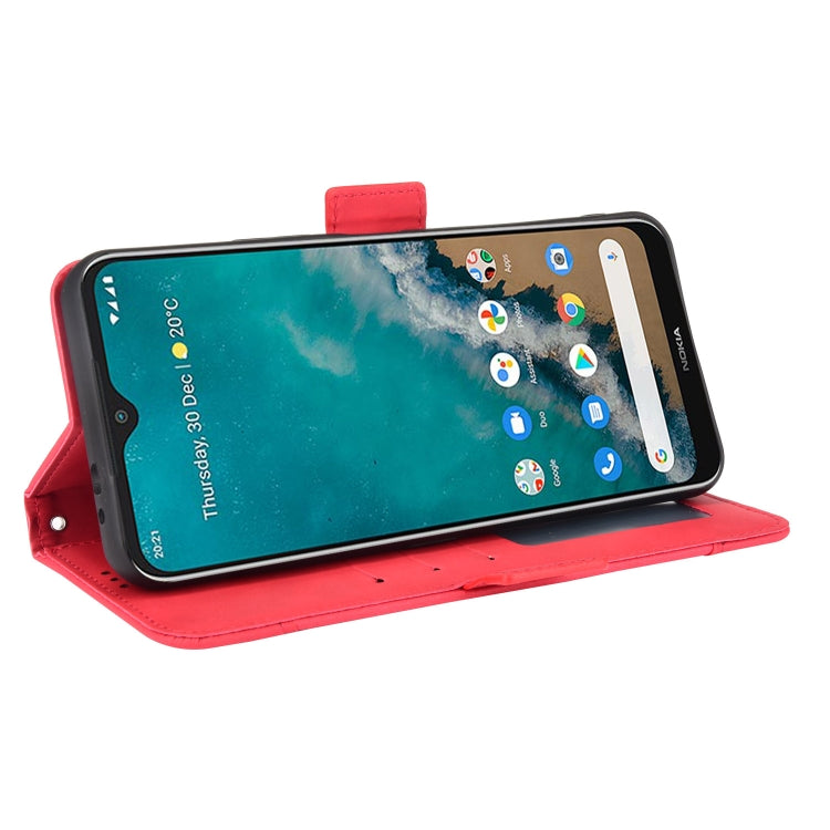 For Nokia G50 5G Skin Feel Calf Pattern Horizontal Flip Leather Case with Holder & Card Slots & Photo Frame(Red) - Nokia Cases by PMC TechLife | Online Shopping South Africa | PMC TechLife