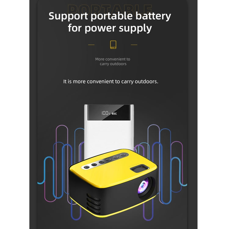 T20 320x240 400 Lumens Portable Home Theater LED HD Digital Projector, Basic Version US Plug(Yellow)