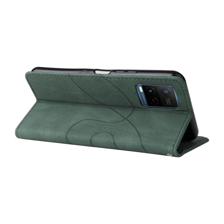 For vivo Y21 2020/Y21s/Y33s Dual-color Splicing Horizontal Flip PU Leather Case with Holder & Card Slots & Wallet(Green) - free shipping - PMC TechLife - Order now!