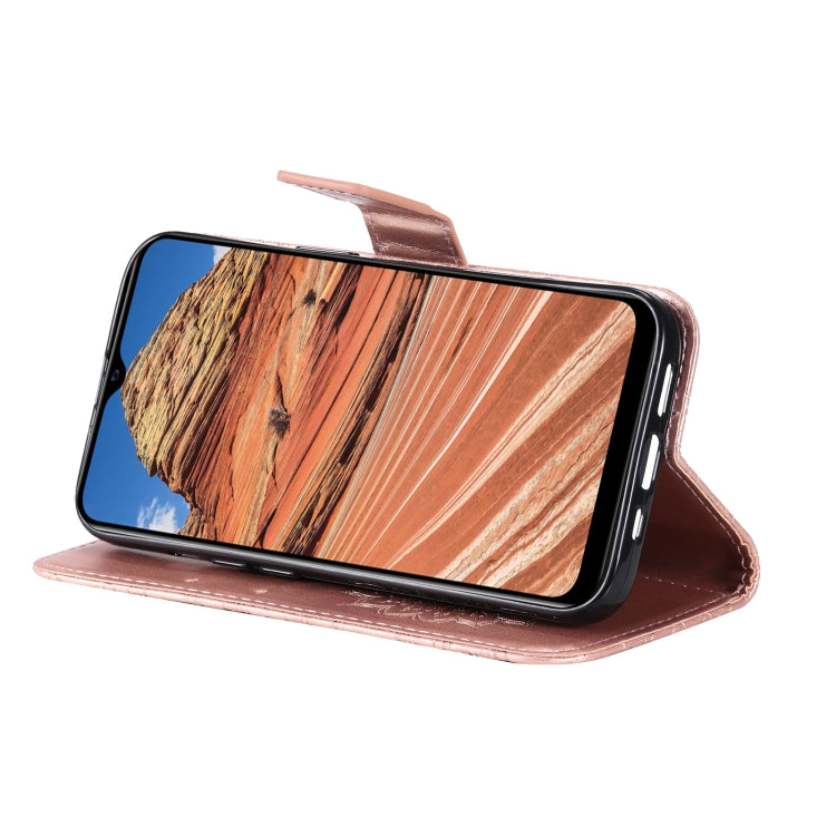For vivo Y11s/Y12A/Y12s/Y20/Y20A/Y20s/Y20i/Y20G/Y20SG Pressed Printing Sunflower Pattern Horizontal Flip PU Leather Case with Holder & Card Slots & Wallet & Lanyard(Pink) - vivo Cases by PMC TechLife | Online Shopping South Africa | PMC TechLife