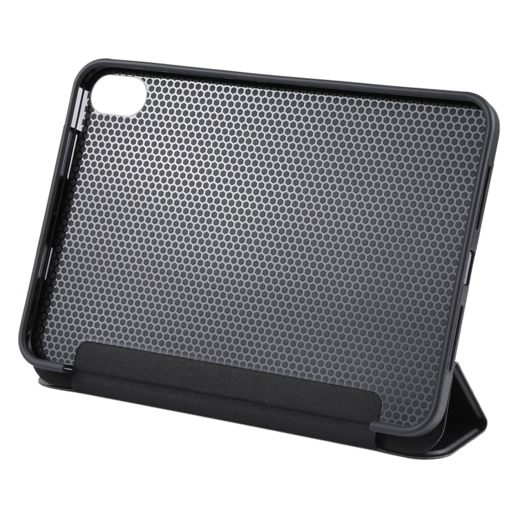For iPad mini 2024 / mini 6 GEBEI Shockproof Horizontal Flip Tablet Case with Three-folding Holder(Black)