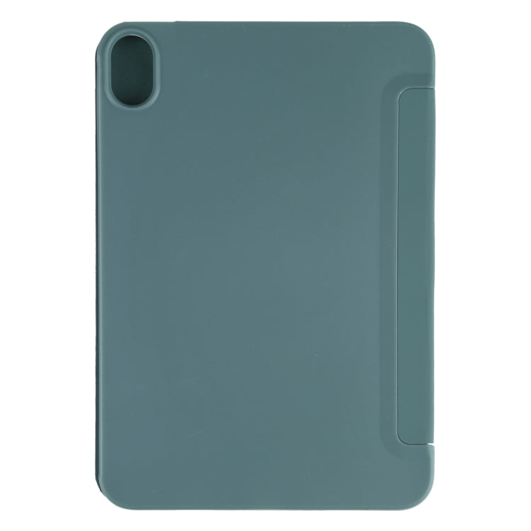 For iPad mini 2024 / mini 6 GEBEI Shockproof Horizontal Flip Tablet Case with Three-folding Holder(Pine Needle Green)
