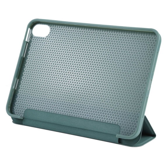 For iPad mini 2024 / mini 6 GEBEI Shockproof Horizontal Flip Tablet Case with Three-folding Holder(Pine Needle Green)
