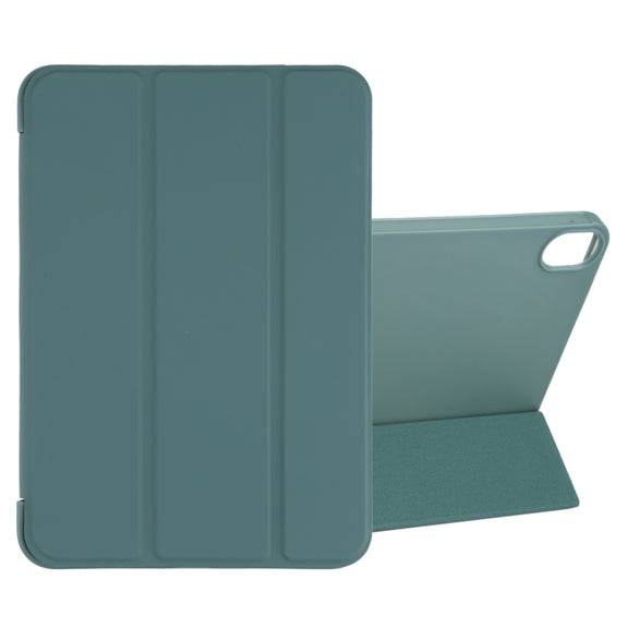 For iPad mini 2024 / mini 6 GEBEI Shockproof Horizontal Flip Tablet Case with Three-folding Holder(Pine Needle Green)