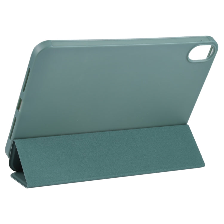 For iPad mini 2024 / mini 6 GEBEI Shockproof Horizontal Flip Tablet Case with Three-folding Holder(Pine Needle Green)
