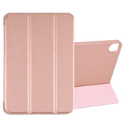 For iPad mini 2024 / mini 6 GEBEI Shockproof Horizontal Flip Tablet Case with Three-folding Holder(Rose Gold)