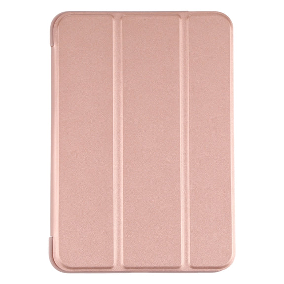 For iPad mini 2024 / mini 6 GEBEI Shockproof Horizontal Flip Tablet Case with Three-folding Holder(Rose Gold)