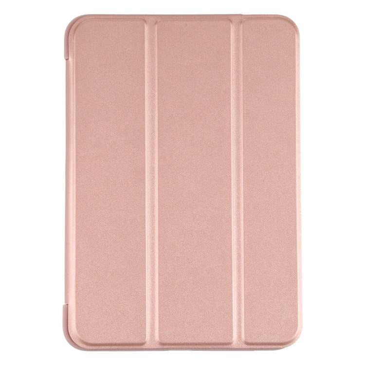 For iPad mini 2024 / mini 6 GEBEI Shockproof Horizontal Flip Tablet Case with Three-folding Holder(Rose Gold)