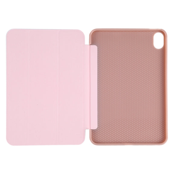 For iPad mini 2024 / mini 6 GEBEI Shockproof Horizontal Flip Tablet Case with Three-folding Holder(Rose Gold)