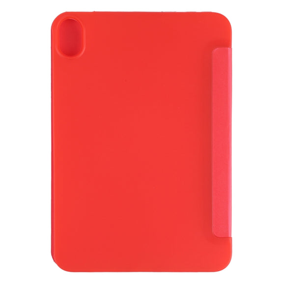 For iPad mini 2024 / mini 6 GEBEI Shockproof Horizontal Flip Tablet Case with Three-folding Holder(Red)