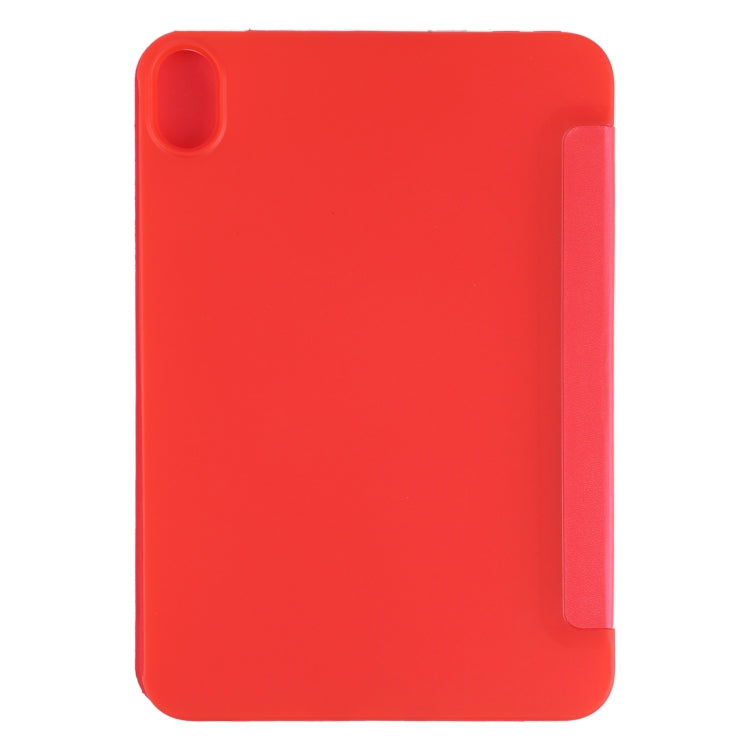 For iPad mini 2024 / mini 6 GEBEI Shockproof Horizontal Flip Tablet Case with Three-folding Holder(Red)
