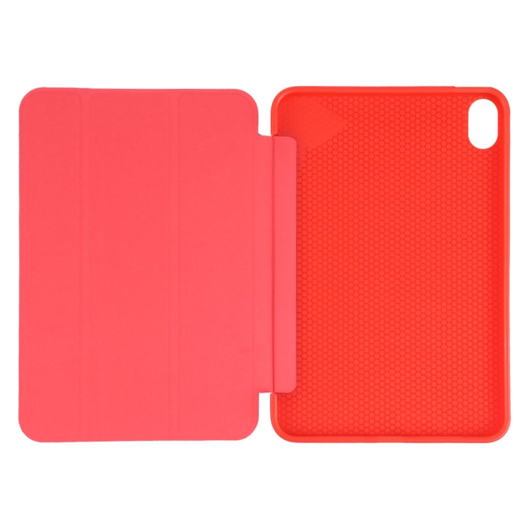 For iPad mini 2024 / mini 6 GEBEI Shockproof Horizontal Flip Tablet Case with Three-folding Holder(Red)