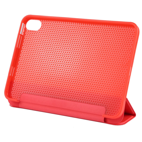 For iPad mini 2024 / mini 6 GEBEI Shockproof Horizontal Flip Tablet Case with Three-folding Holder(Red)