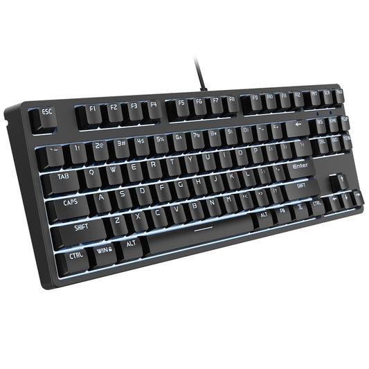 HXSJ L600 87 Keys USB-C / Type-C Wired Red Shaft Mechanical Keyboard with Cool Backlight(Black) - free shipping - PMC Jewellery - Order now!