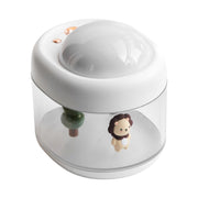 J221 Multifunctional Night Light Projection Humidifier(White Lion)