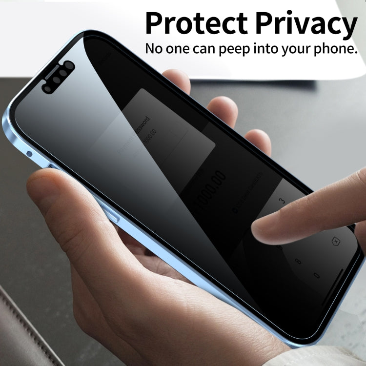 For iPhone 13 Anti-peeping Magnetic Metal Frame Double-sided Tempered Glass Phone Case(Black) - iPhone 13 Cases by PMC TechLife | Online Shopping South Africa | PMC TechLife | Buy Now Pay Later Mobicred