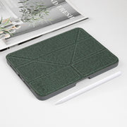 For iPad mini 6 / mini 2024 Mutural Multi-fold Smart Leather Tablet Case(Dark Green)