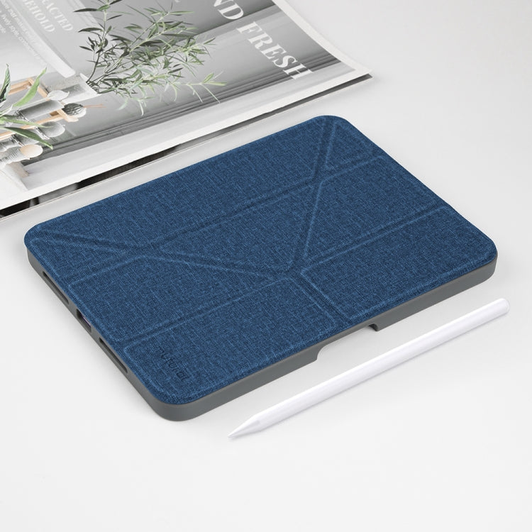 For iPad mini 6 / mini 2024 Mutural Multi-fold Smart Leather Tablet Case(Blue) - free shipping - PMC TechLife - Order now!