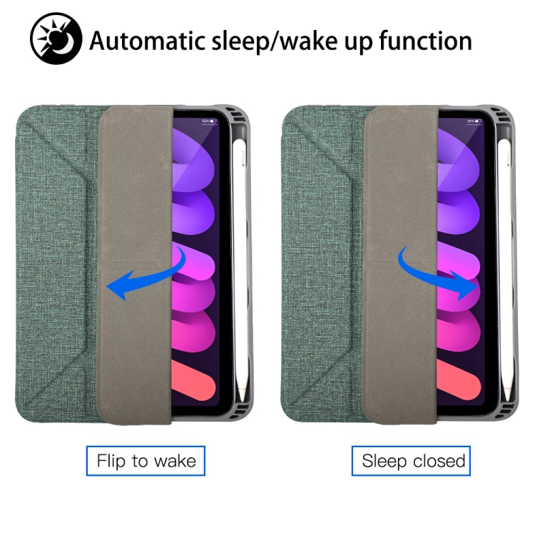 For iPad mini 6 / mini 2024 Mutural Multi-fold Smart Leather Tablet Case(Dark Green) - free shipping - PMC TechLife - Order now!