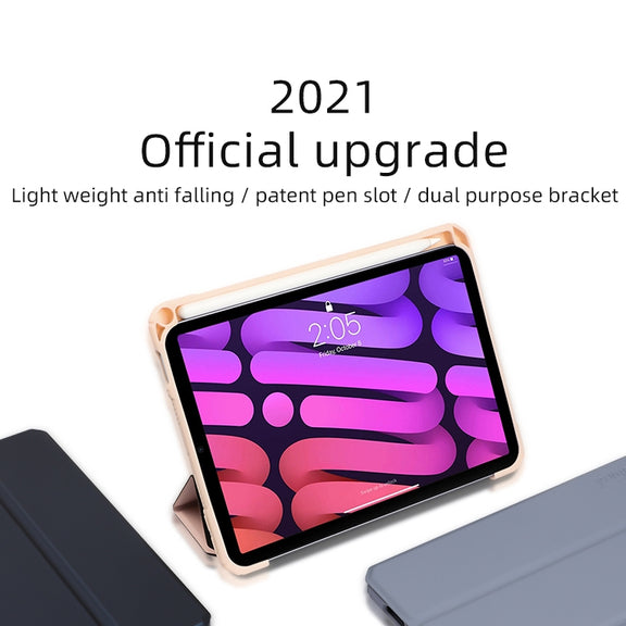 For iPad mini 6 / mini 2024 Mutural Pinyue Series Horizontal Flip Tablet Case with Holder & Pen Slot & Sleep / Wake-up Function(Blue)