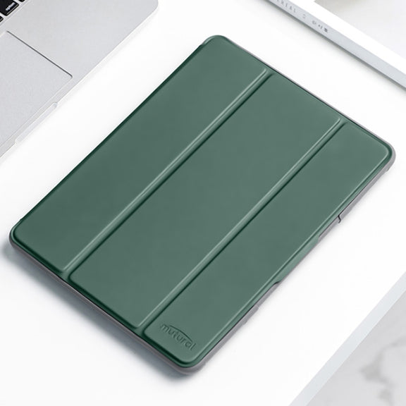 For iPad mini 6 / mini 2024 Mutural Horizontal Flip Tablet Case with Holder & Pen Slot(Dark Green)