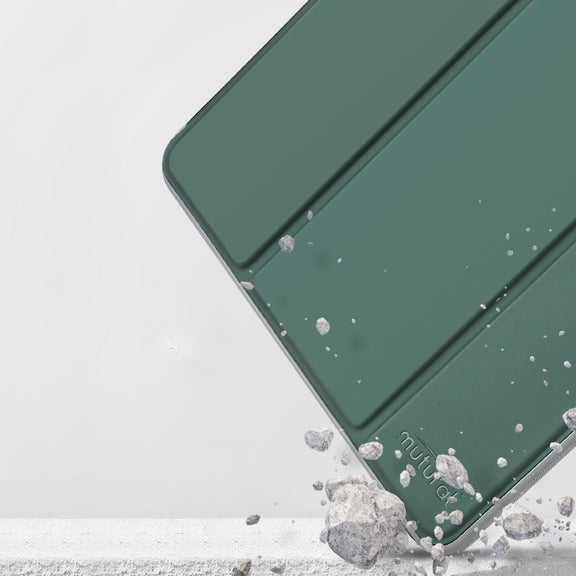 For iPad mini 6 / mini 2024 Mutural Horizontal Flip Tablet Case with Holder & Pen Slot(Dark Green)