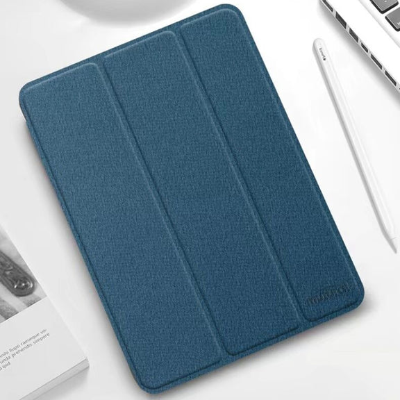 For iPad mini 6 / mini 2024 Mutural YASHI Series Cloth Pattern Texture Horizontal Flip Tablet Case(Blue)