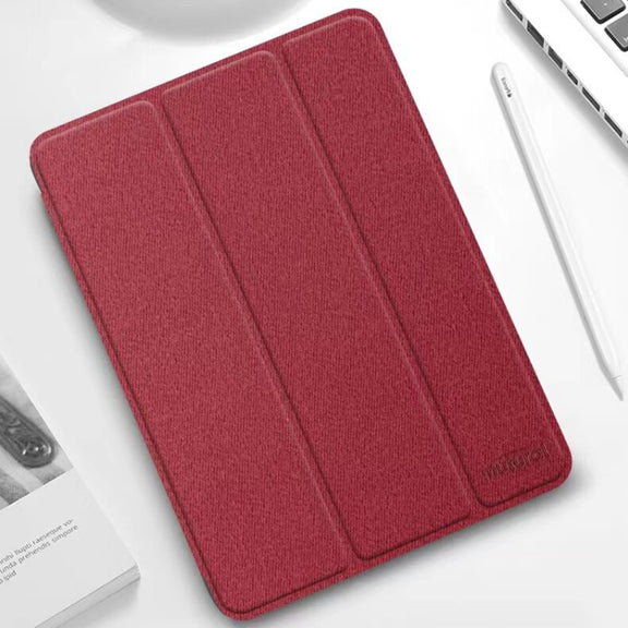 For iPad mini 6 / mini 2024 Mutural YASHI Series Cloth Pattern Texture Horizontal Flip Tablet Case(Red)
