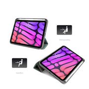 For iPad mini 6 / mini 2024 Mutural YASHI Series Cloth Pattern Texture Horizontal Flip Tablet Case(Black)