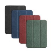 For iPad mini 6 / mini 2024 Mutural YASHI Series Cloth Pattern Texture Horizontal Flip Tablet Case(Blue)