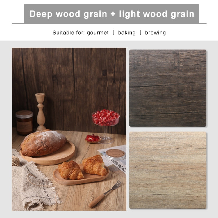 60 x 60cm Double Sides Retro PVC Photography Backdrops Board(Dark Light Wood Grain) - Wood Floor by PMC TechLife | Online Shopping South Africa | PMC TechLife | Buy Now Pay Later Mobicred
