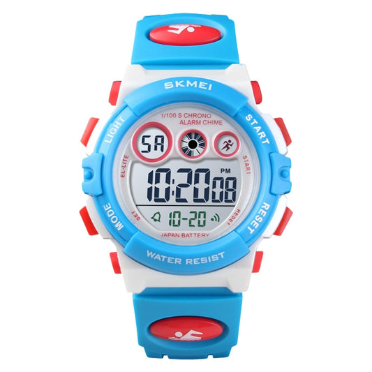 SKMEI 1451 LED Digital Stopwatch Chronograph Luminous Children Sports Electronic Watch(White Shell Blue Circle) - free shipping - PMC Jewellery - Order now!