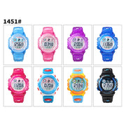 SKMEI 1451 LED Digital Stopwatch Chronograph Luminous Children Sports Electronic Watch(White Shell Blue Circle)