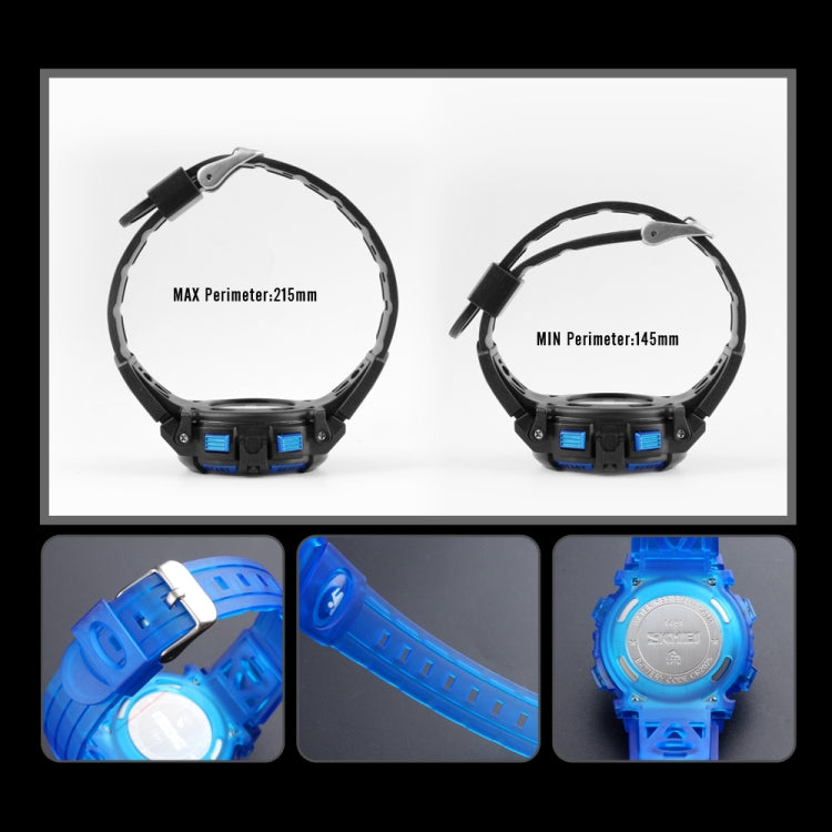SKMEI 1451 LED Digital Stopwatch Chronograph Luminous Children Sports Electronic Watch(White Shell Blue Circle)