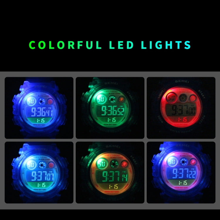 SKMEI 1451 LED Digital Stopwatch Chronograph Luminous Children Sports Electronic Watch(Yellow Shell Blue Circle) - free shipping - PMC Jewellery - Order now!