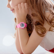 SKMEI 1451 LED Digital Stopwatch Chronograph Luminous Children Sports Electronic Watch(White Shell Blue Circle)