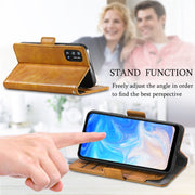 For Doogee N40 Pro CaseNeo Splicing Dual Magnetic Buckle Leather Case with Holder & Card Slots & Wallet(Khaki)