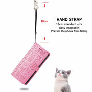 For Doogee N40 Pro Cat and Dog Embossed Horizontal Flip Phone Leather Case with Holder & Card Slot & Wallet & Lanyard(Pink)