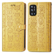 For Doogee N40 Pro Cat and Dog Embossed Horizontal Flip Phone Leather Case with Holder & Card Slot & Wallet & Lanyard(Yellow)