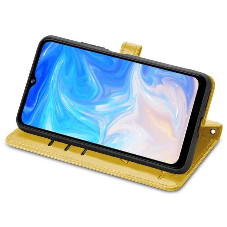 For Doogee N40 Pro Cat and Dog Embossed Horizontal Flip Phone Leather Case with Holder & Card Slot & Wallet & Lanyard(Yellow)