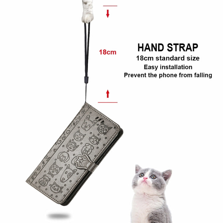 For Doogee N40 Pro Cat and Dog Embossed Horizontal Flip Phone Leather Case with Holder & Card Slot & Wallet & Lanyard(Grey) - More Brand by PMC TechLife | Online Shopping South Africa | PMC TechLife | Buy Now Pay Later Mobicred