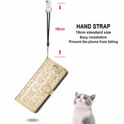 For Doogee N40 Pro Cat and Dog Embossed Horizontal Flip Phone Leather Case with Holder & Card Slot & Wallet & Lanyard(Gold)