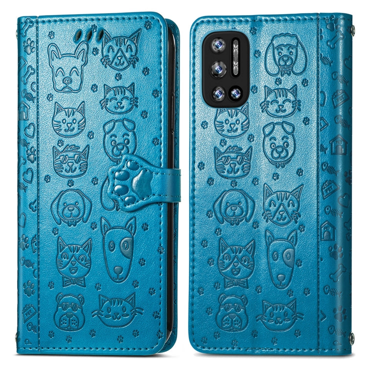 For Doogee N40 Pro Cat and Dog Embossed Horizontal Flip Phone Leather Case with Holder & Card Slot & Wallet & Lanyard(Blue) - free shipping - PMC TechLife - Order now!
