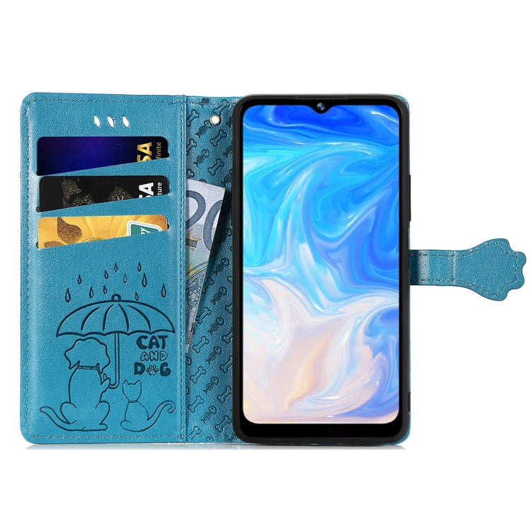 For Doogee N40 Pro Cat and Dog Embossed Horizontal Flip Phone Leather Case with Holder & Card Slot & Wallet & Lanyard(Blue) - free shipping - PMC TechLife - Order now!
