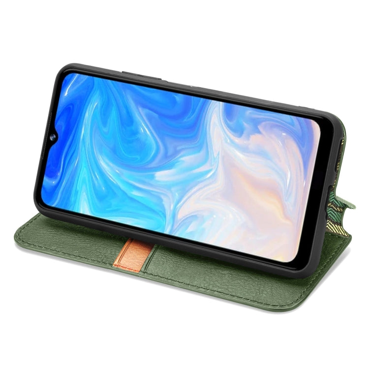 For Doogee N40 Pro Cubic Grid Pressed Horizontal Flip Magnetic Leather Case with Holder & Card Slots & Wallet(Green) - More Brand by PMC TechLife | Online Shopping South Africa | PMC TechLife | Buy Now Pay Later Mobicred