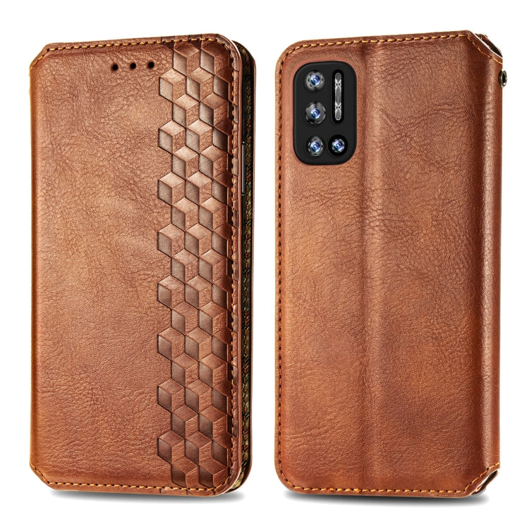 For Doogee N40 Pro Cubic Grid Pressed Horizontal Flip Magnetic Leather Case with Holder & Card Slots & Wallet(Brown) - More Brand by PMC TechLife | Online Shopping South Africa | PMC TechLife | Buy Now Pay Later Mobicred