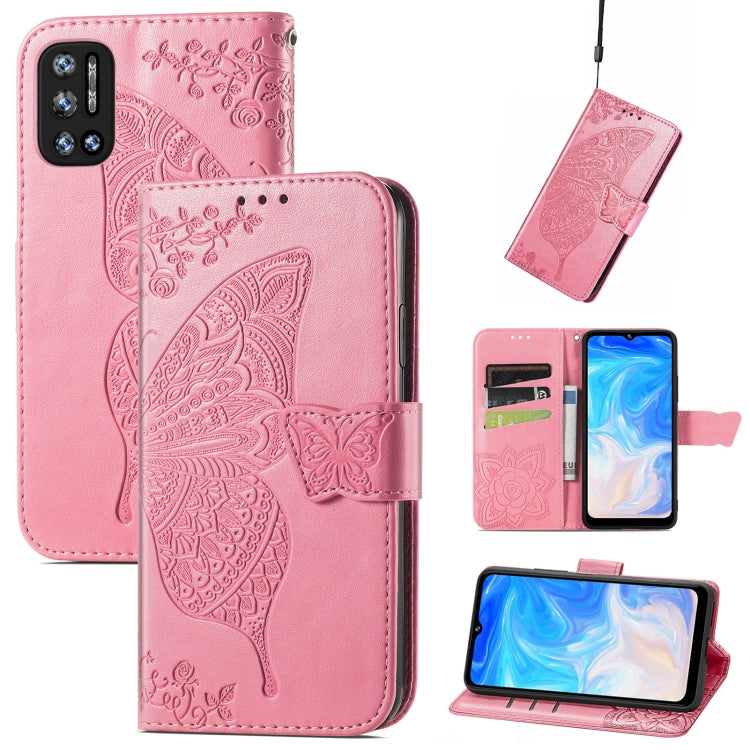 For DOOGEE N40 Pro Butterfly Love Flowers Embossed Horizontal Flip Leather Case with Holder & Card Slots & Wallet & Lanyard(Pink) - More Brand by PMC TechLife | Online Shopping South Africa | PMC TechLife | Buy Now Pay Later Mobicred