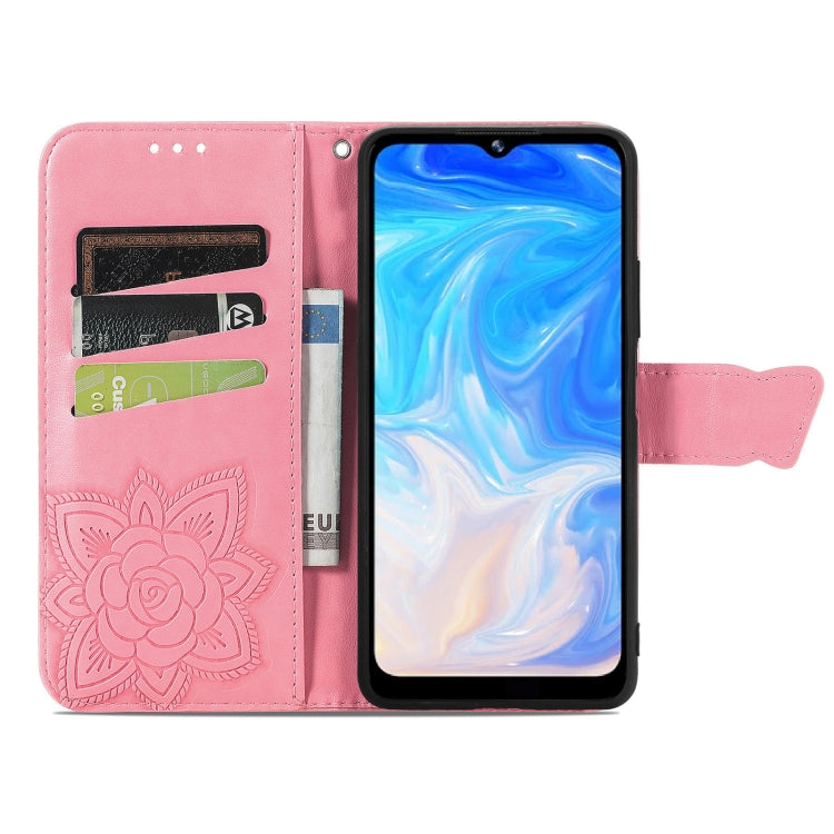 For DOOGEE N40 Pro Butterfly Love Flowers Embossed Horizontal Flip Leather Case with Holder & Card Slots & Wallet & Lanyard(Pink) - More Brand by PMC TechLife | Online Shopping South Africa | PMC TechLife | Buy Now Pay Later Mobicred