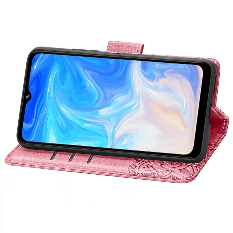 For DOOGEE N40 Pro Butterfly Love Flowers Embossed Horizontal Flip Leather Case with Holder & Card Slots & Wallet & Lanyard(Pink) - More Brand by PMC TechLife | Online Shopping South Africa | PMC TechLife | Buy Now Pay Later Mobicred