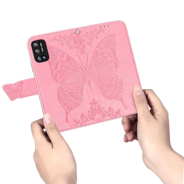 For DOOGEE N40 Pro Butterfly Love Flowers Embossed Horizontal Flip Leather Case with Holder & Card Slots & Wallet & Lanyard(Pink) - More Brand by PMC TechLife | Online Shopping South Africa | PMC TechLife | Buy Now Pay Later Mobicred